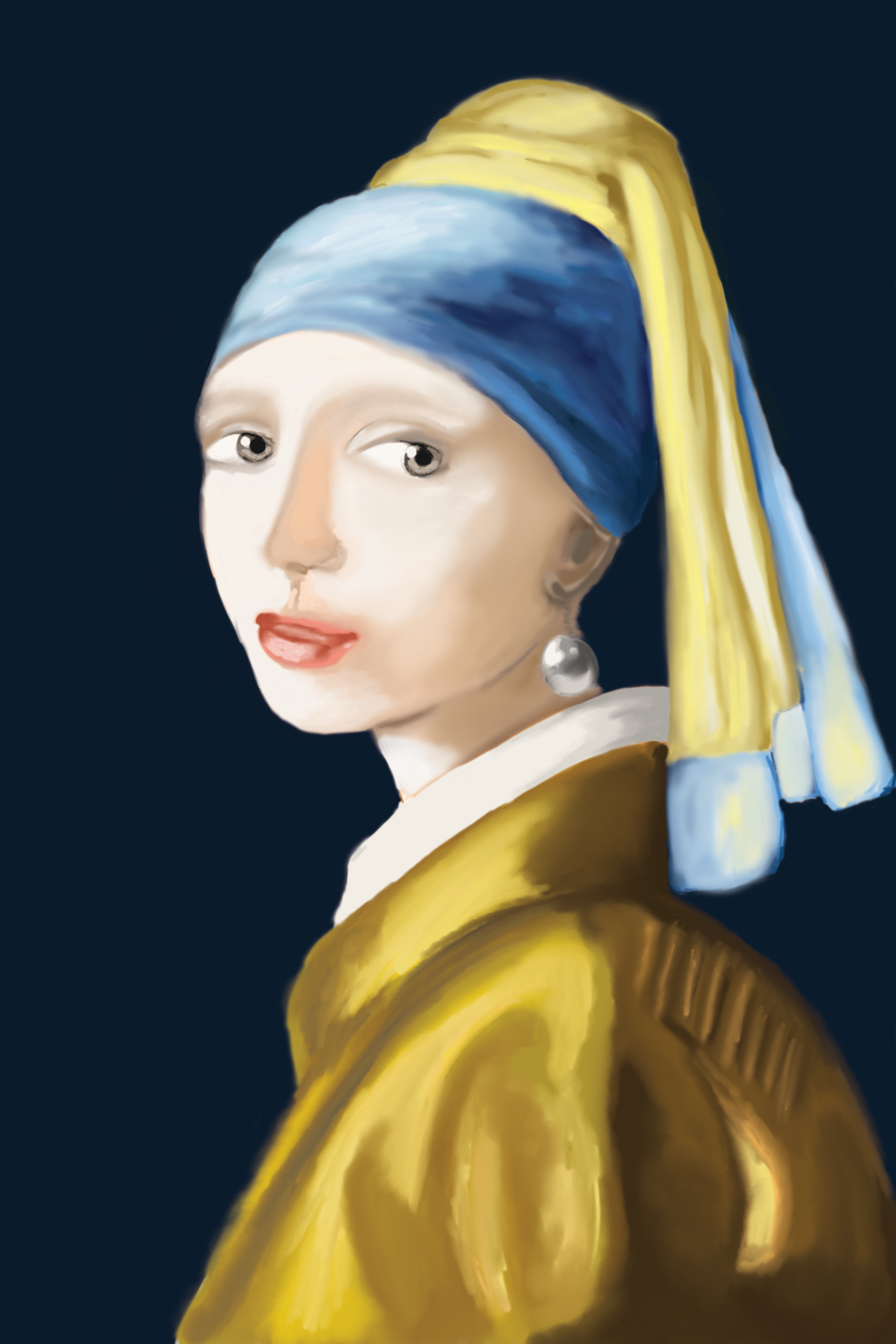 My version of the Girl with a Pearl Earring drawing in Affinity Designer.